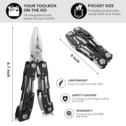 14-In-1 Multitool: Professional Stainless Steel for Survival, Camping