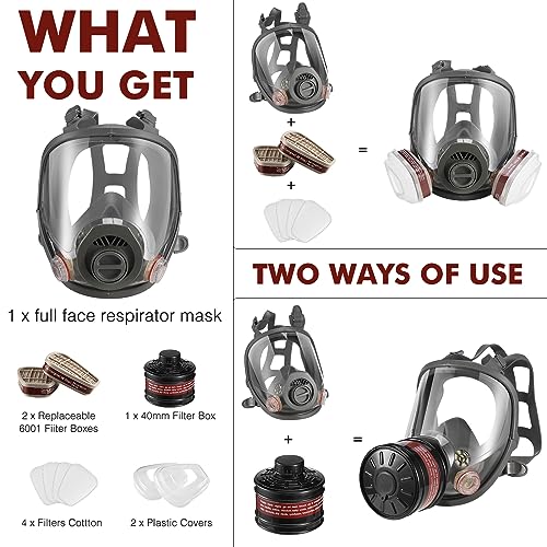 Reusable Full Face Gas Mask - Nuclear & Chemical Protection