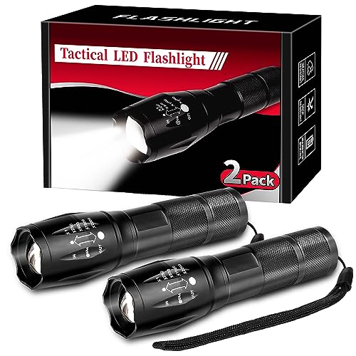 2 Tactical Flashlights - 5 Modes, 3000 Lumens