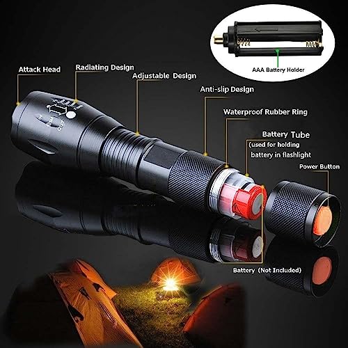 2 Tactical Flashlights - 5 Modes, 3000 Lumens