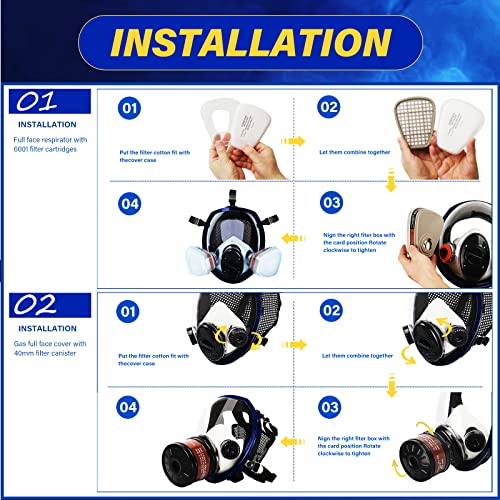 Full Face Gas Mask with Carbon Filter - Survival Ready