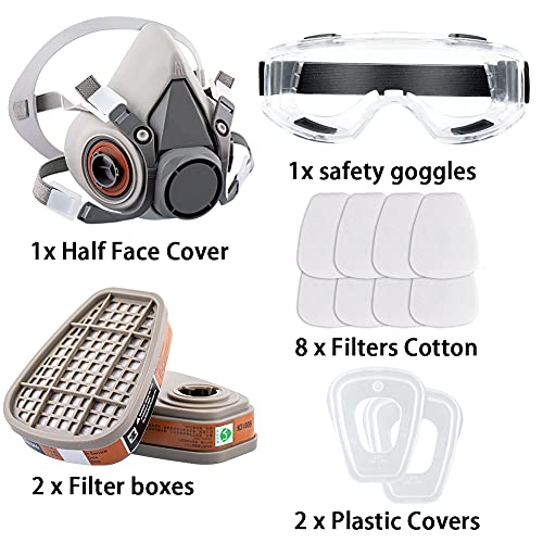 Multi-Purpose Gas Mask with Safety Glasses