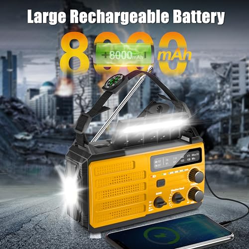 DaringSnail Emergency Weather Radio: 8000mAh, 3-in-1 Power