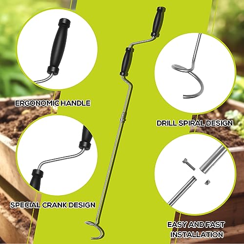 Stainless Steel Compost Aerator Tool for Outdoor Composting