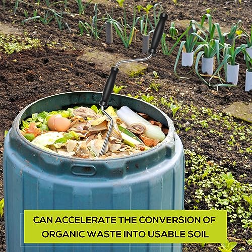 Stainless Steel Compost Aerator Tool for Outdoor Composting