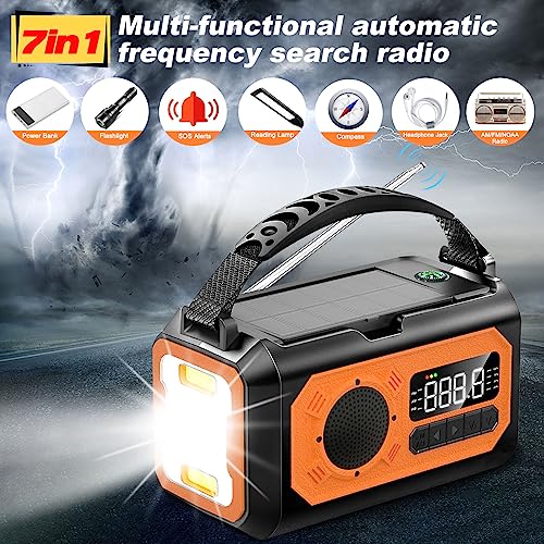 12000mAh Multi-Function Emergency Radio with Solar Panels
