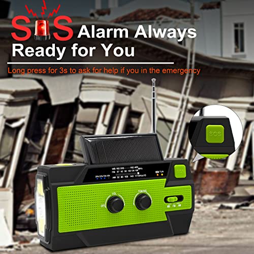 4000mAh Solar Crank Weather Radio: AM/FM/NOAA, Flashlight