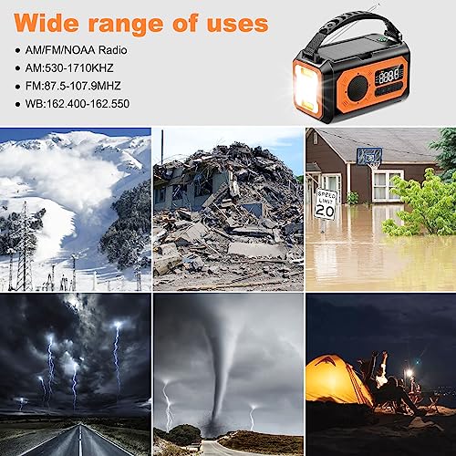 12000mAh Multi-Function Emergency Radio with Solar Panels