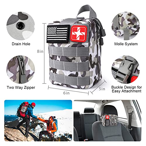 222 PCS Emergency Survival Kit with Molle System Bag