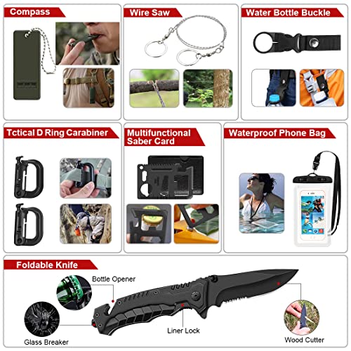 222 PCS Emergency Survival Kit with Molle System Bag