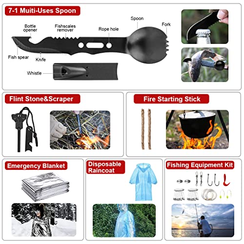 222 PCS Emergency Survival Kit with Molle System Bag