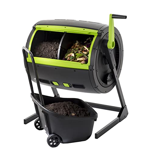 65 Gallon Dual Chamber Compost Tumbler with Double Door