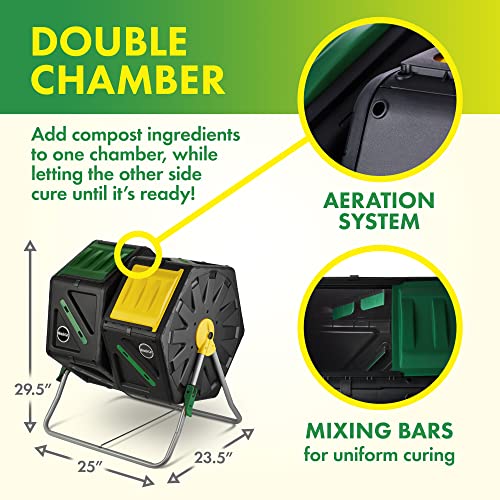 Dual Chamber Compost Tumbler - Efficient, Spacious Garden Composter