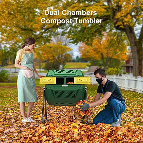 Dual Chamber Compost Tumbler - 43 Gallon