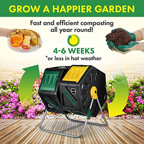 Dual Chamber Compost Tumbler - Efficient, Spacious Garden Composter