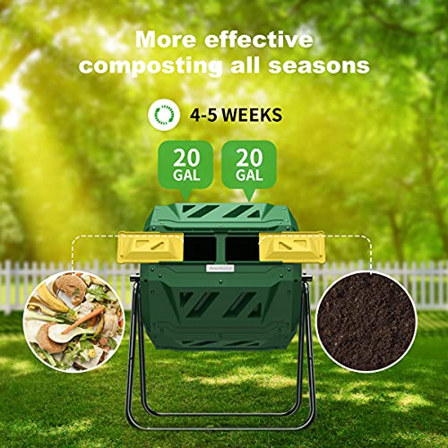 Dual Chamber Compost Tumbler - 43 Gallon