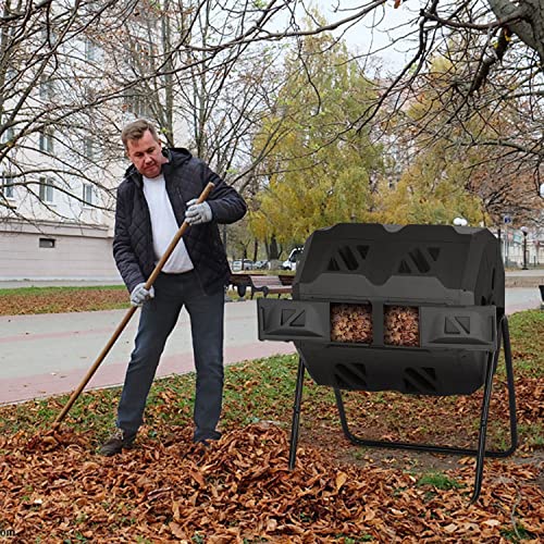 Dual Chamber Outdoor Compost Bin - 43 Gallon