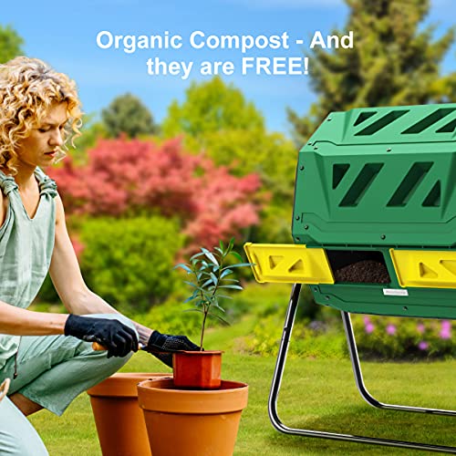 Dual Chamber Compost Tumbler - 43 Gallon
