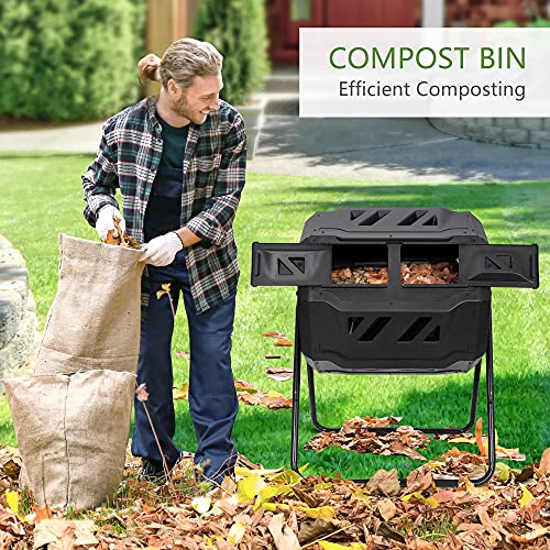Large Dual Chamber Tumbling Composter - BPA Free