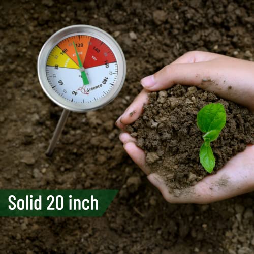 Greenco Soil Thermometer: Celsius/Fahrenheit Dial, 20" Stem