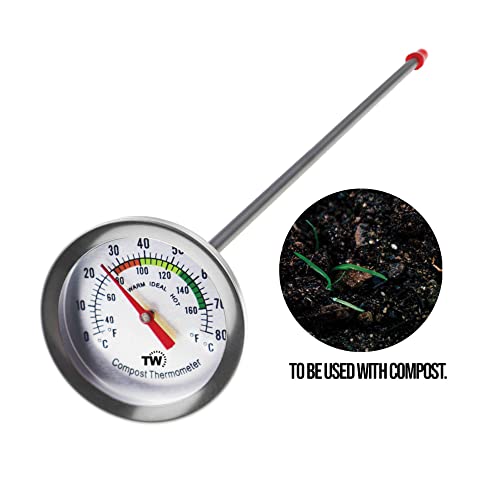 Stainless Steel Compost Thermometer - Dial & Probe