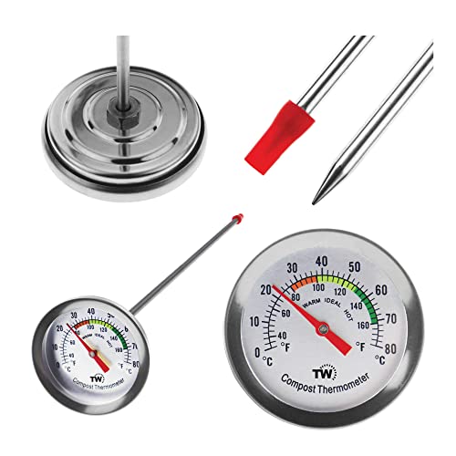 Stainless Steel Compost Thermometer - Dial & Probe