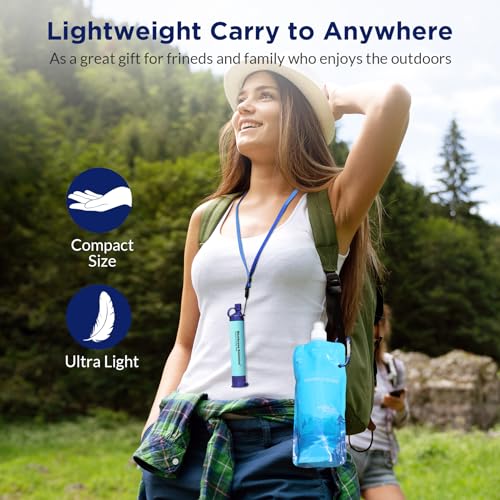 Portable Water Purification Unit - 5-Stage Filtration, Travel-Camping-Hiking