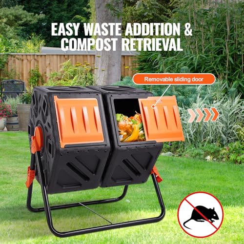 37-Gal Dual Chamber Composting Tumbler for Self-Reliance