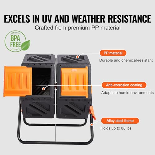 37-Gal Dual Chamber Composting Tumbler for Self-Reliance