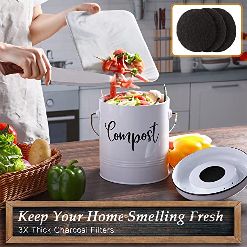 DAYYET Farmhouse Kitchen Compost Bin - 1.3 Gallon