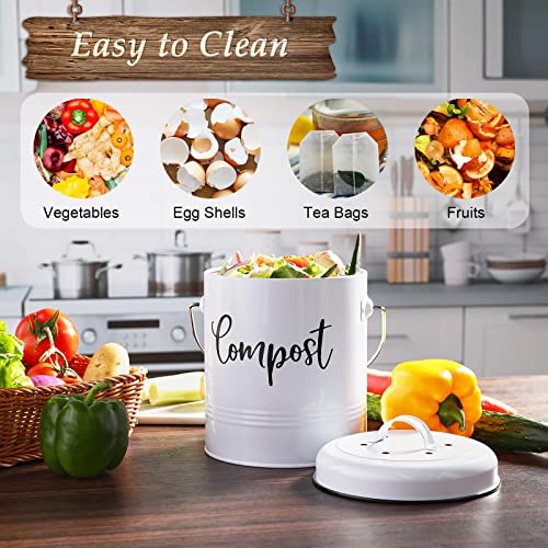 DAYYET Farmhouse Kitchen Compost Bin - 1.3 Gallon