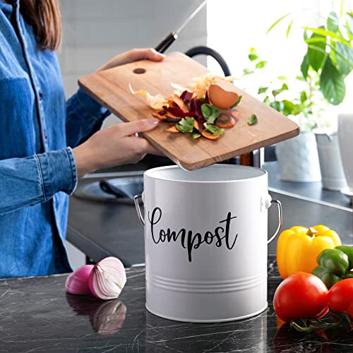 DAYYET Farmhouse Kitchen Compost Bin - 1.3 Gallon