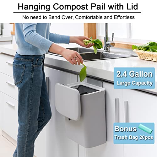 2.4 Gal Kitchen Compost Bin for Self-Reliant Emergency
