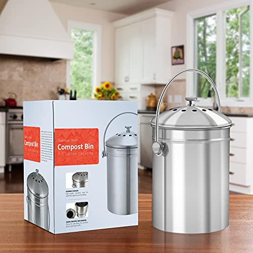 Utopia Kitchen Countertop Compost Bin - 1.3 Gallon