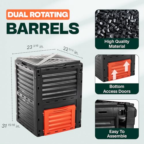 Idzo Garden Outdoor Compost Bin: 80Gallon, Easy Assembling