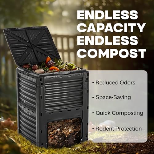 Idzo Garden Outdoor Compost Bin: 80Gallon, Easy Assembling