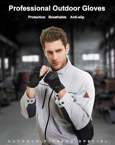 Men's Fingerless Tactical Gloves for Airsoft & Survival