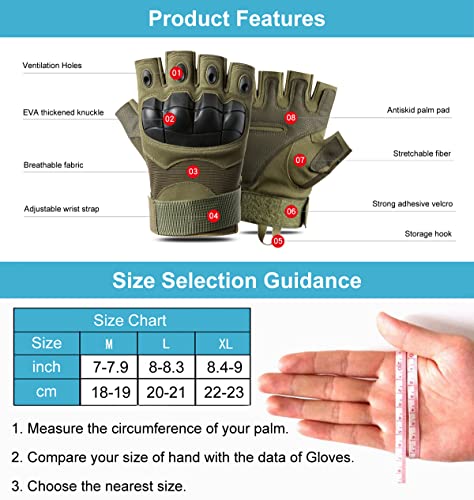 Men's Fingerless Tactical Gloves for Airsoft & Survival