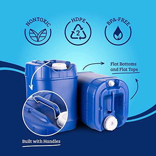 Stackable Water Storage Containers with Spigots, 60 Gallons