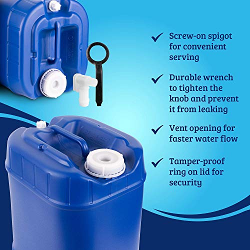 Stackable Water Storage Containers with Spigots, 60 Gallons