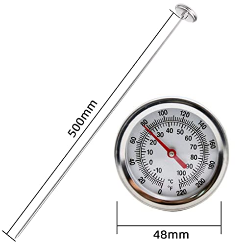 20" Stainless Steel Compost Thermometer - Dual Fahrenheit/Celsius