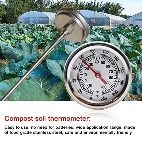 20" Stainless Steel Compost Thermometer - Dual Fahrenheit/Celsius