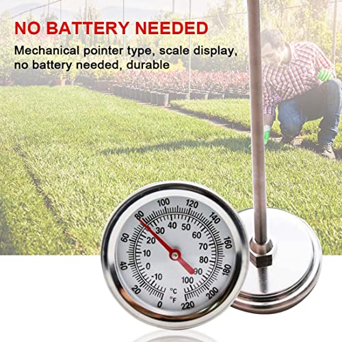 20" Stainless Steel Compost Thermometer - Dual Fahrenheit/Celsius