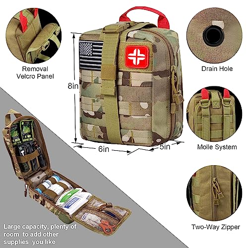 LUXMOM 142Pcs Survival Kit with Molle Pouch
