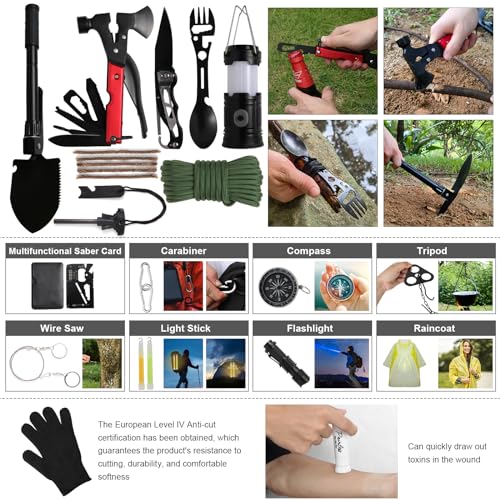290pc Survival Gear & First Aid Kit for Emergencies