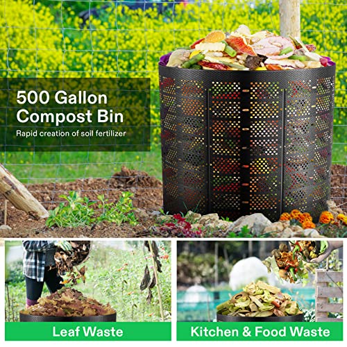 VIVOSUN 500 Gallon Outdoor Compost Bin (Black)