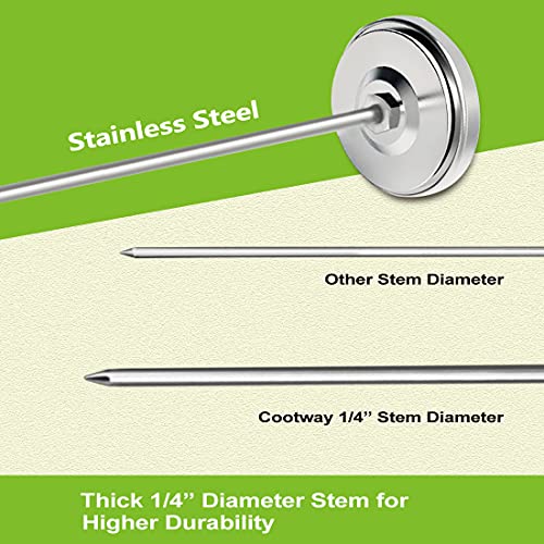Rukars Compost Thermometer: Waterproof, Stainless Steel, 40-180°F
