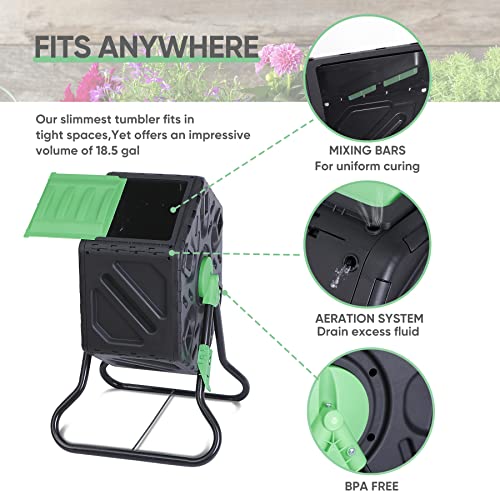 Nouva 18.5 Gallon Rotating Compost Bin for Self-Reliant Living