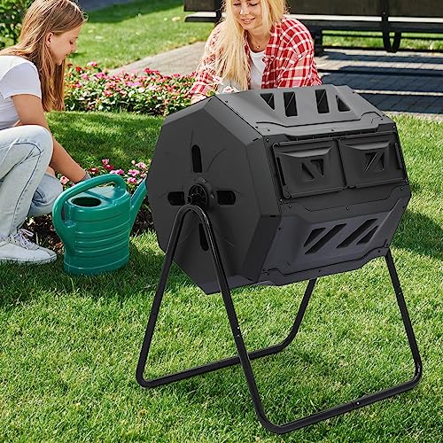 43 Gallon MoNiBloom Outdoor Dual Compost Tumbler