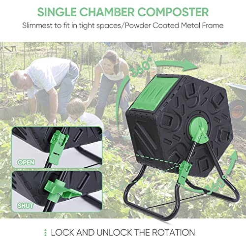 Nouva 18.5 Gallon Rotating Compost Bin for Self-Reliant Living
